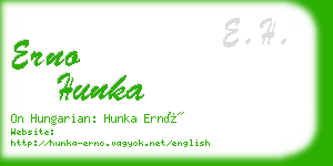 erno hunka business card